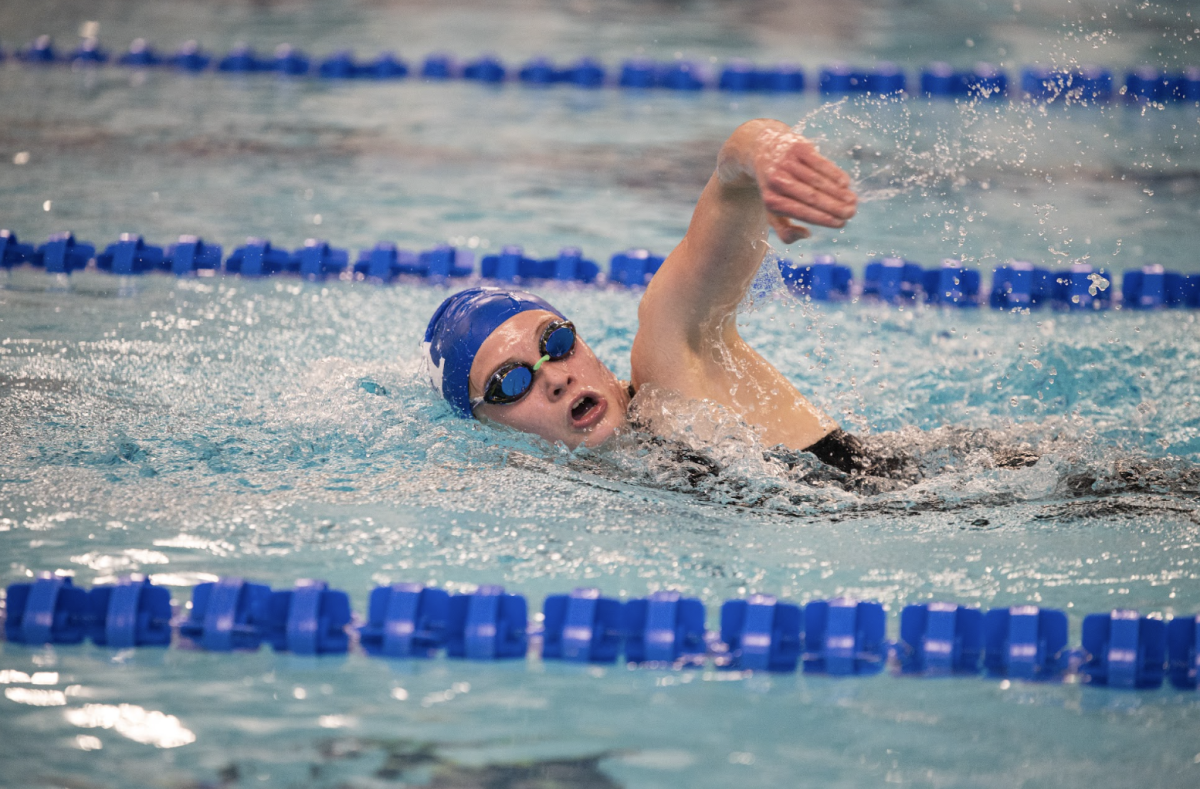 Ella Kate (8) swims the 500 yard freestyle. 